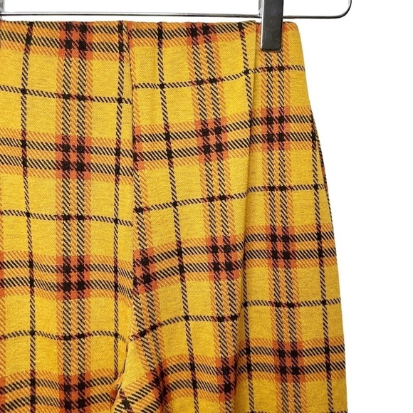 Urban Outfitters Bryn Yellow Orange Pull On Plaid Flare Women’s Pants Sz XS - Picture 11 of 11